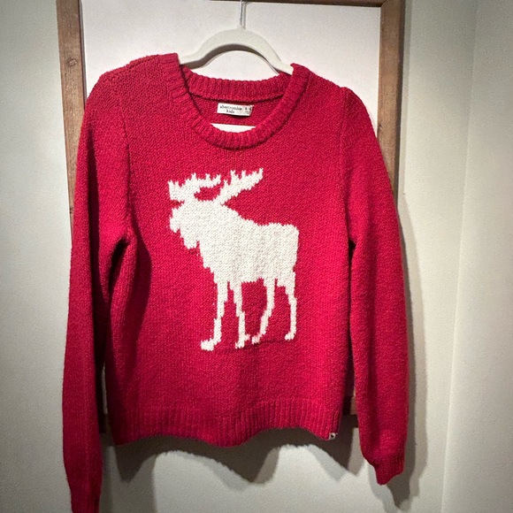 abercrombie kids red moose sweater - Picture 1 of 4